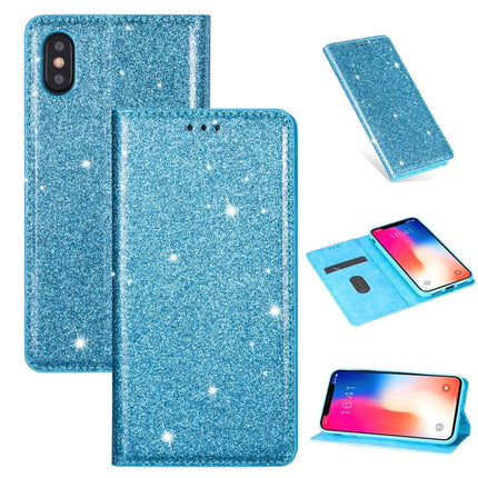 Ultrathin Glitter Magnetic Horizontal Flip Leather Case with Holder & Card Slots, For iPhone XR