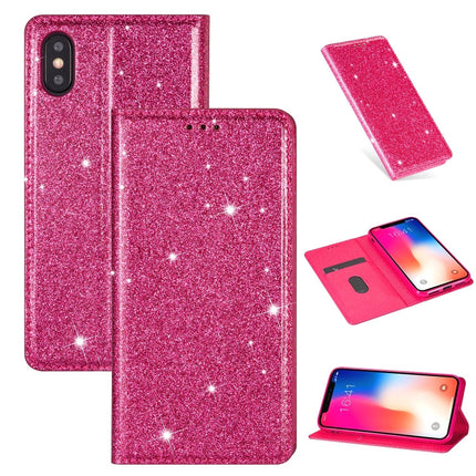 Ultrathin Glitter Magnetic Horizontal Flip Leather Case with Holder & Card Slots, For iPhone XR