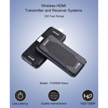 Measy FHD656 Nano 1080P HDMI 1.4 HD Wireless Audio Video Double Mini Transmitter Receiver Extender Transmission System, Transmission Distance: 100m,, US Plug, EU Plug, AU Plug, UK Plug