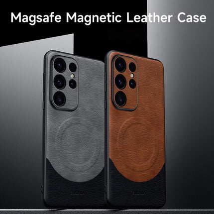 SULADA Stitching Leather MagSafe Magnetic Phone Case, For Samsung Galaxy S24 Ultra 5G, For Samsung Galaxy S24+ 5G, For Samsung Galaxy S24 5G