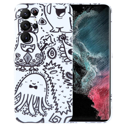 Painted Pattern Precise Hole PC Phone Case, For Samsung Galaxy S22 Ultra 5G
