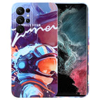 For Samsung Galaxy S22 Ultra 5G / Orange Paint Astronaut