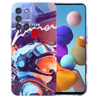 For Samsung Galaxy A21s / Orange Paint Astronaut