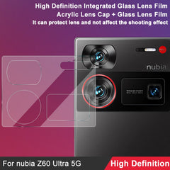 imak Integrated Rear Camera Lens Tempered Glass Film with Lens Cap, For ZTE nubia Z60 Ultra 5G
