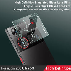 imak Integrated Rear Camera Lens Tempered Glass Film with Lens Cap, For ZTE nubia Z60 Ultra 5G