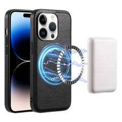 Denior Cowhide Texture Leather MagSafe Phone Case