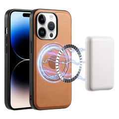 Denior Cowhide Texture Leather MagSafe Phone Case