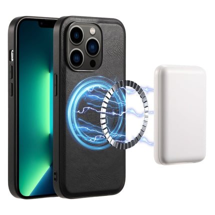 Denior Cowhide Texture Leather MagSafe Phone Case