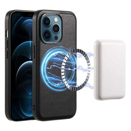 Denior Cowhide Texture Leather MagSafe Phone Case