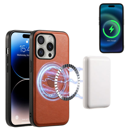 Denior Cowhide Texture Leather MagSafe Phone Case