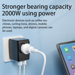 HHT905 PD 65W Dual USB+Dual Type-C Interface Multi-function Universal Travel Conversion Plug, 65W