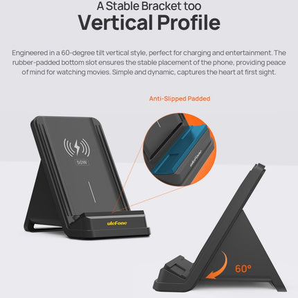 Ulefone WCS01 50W Air-cooled Wireless Charger Stand, WCS01