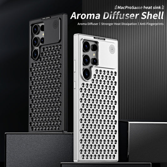 R-JUST RJ58 Aromatherapy Metal Cooling Phone Case, For Samsung Galaxy S24+ 5G, For Samsung Galaxy S24 5G, For Samsung Galaxy S23 Ultra 5G