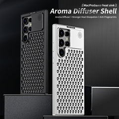 R-JUST RJ58 Aromatherapy Metal Cooling Phone Case, For Samsung Galaxy S24+ 5G, For Samsung Galaxy S24 5G, For Samsung Galaxy S23 Ultra 5G