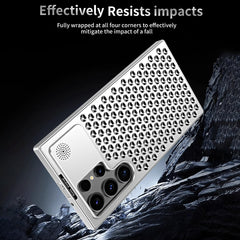 R-JUST RJ58 Aromatherapy Metal Cooling Phone Case, For Samsung Galaxy S24+ 5G, For Samsung Galaxy S24 5G, For Samsung Galaxy S23 Ultra 5G