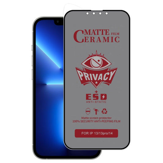 Full Coverage Frosted Privacy Ceramic Film, For iPhone 16e / 14 / 13 Pro / 13, For iPhone 16 Pro Max, For iPhone 16 Pro, For iPhone 16 Plus, For iPhone 16, For iPhone 15 Pro Max, For iPhone 15 Pro, For iPhone 15 Plus, For iPhone 15���������������������...