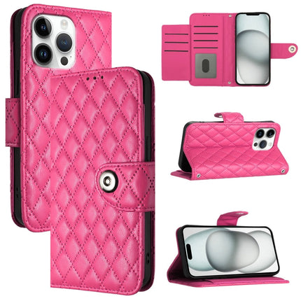 Rhombic Texture Flip Leather Phone Case with Lanyard, For iPhone SE 2024, For iPhone 16 Pro Max, For iPhone 16 Pro, For iPhone 16 Plus