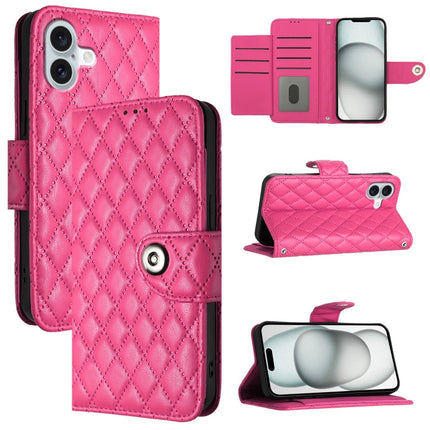 Rhombic Texture Flip Leather Phone Case with Lanyard, For iPhone SE 2024, For iPhone 16 Pro Max, For iPhone 16 Pro, For iPhone 16 Plus
