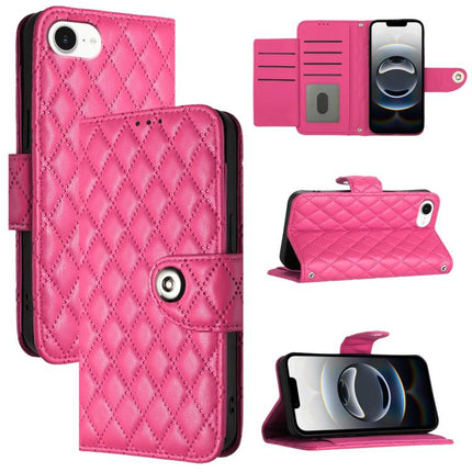 Rhombic Texture Flip Leather Phone Case with Lanyard, For iPhone SE 2024, For iPhone 16 Pro Max, For iPhone 16 Pro, For iPhone 16 Plus