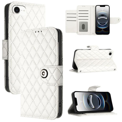 Rhombic Texture Flip Leather Phone Case with Lanyard, For iPhone SE 2024, For iPhone 16 Pro Max, For iPhone 16 Pro, For iPhone 16 Plus