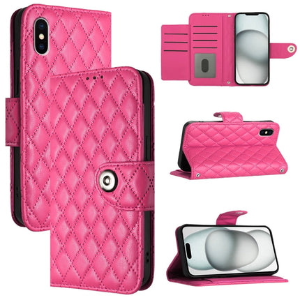 Rhombic Texture Flip Leather Phone Case with Lanyard, For iPhone 11, For iPhone 11 Pro, For iPhone XS / X, For iPhone XR