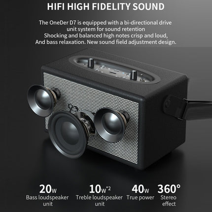 Oneder D7 Bluetooth Speaker Outdoor Karaoke Wireless Speakers With Two Mic