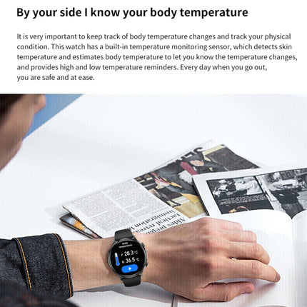 QS40 1.39 inch BT5.2 Smart Sport Watch, Support Bluetooth Call / Sleep / Blood Oxygen / Temperature / Heart Rate / Blood Pressure Health Monitor