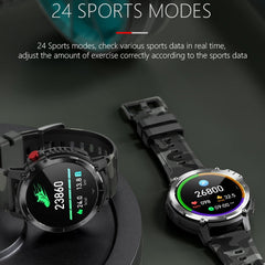 C22 1.6 inch Round Screen Bluetooth Smart Watch, Support Health Monitoring & 24 Sports Modes