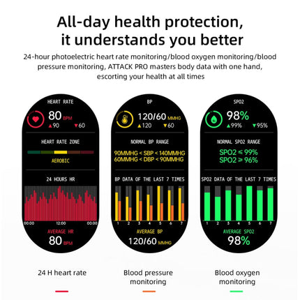 LOKMAT ATTACK Pro 1.32 inch BT5.1 Smart Sport Watch, Support Bluetooth Call / Sleep / Blood Oxygen / Heart Rate / Blood Pressure Health Monitor