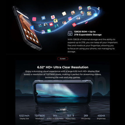 HOTWAV T7 Rugged Phone, 6280mAh, 6.52 inch Android 13 MT8788 Octa Core, Network: 4G, OTG