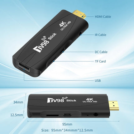 TV98 Rockchip 3228A Quad Core 4K HD Bluetooth Android TV Stick, Rockchip 3228A 4K, 4GB+32GB, 2GB+16GB