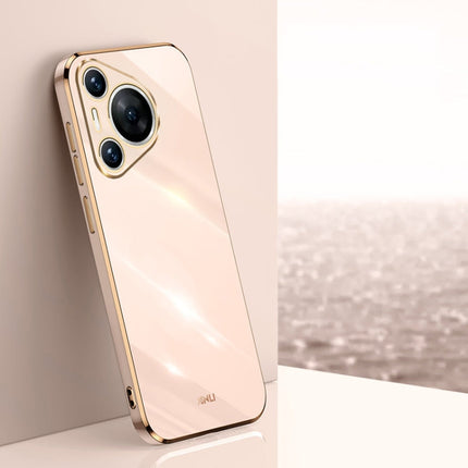 XINLI Straight 6D Plating Gold Edge TPU Phone Case, For Huawei Pura 70 Ultra, For Huawei Nova 12 SE, For Huawei Pura 70 Pro / Pura 70 Pro+