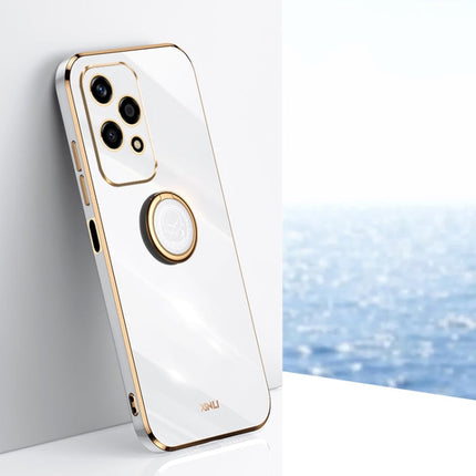 XINLI Straight 6D Plating Gold Edge TPU Shockproof Case with Ring Holder, For Honor 200 Pro, For Honor Play 50, For Honor 200 Lite Global