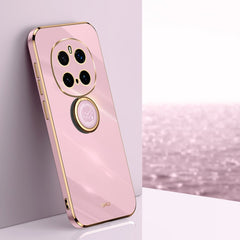 XINLI Straight 6D Plating Gold Edge TPU Shockproof Case with Ring Holder, For Honor Magic7 Pro, For Honor Magic7, For Honor X60 Pro