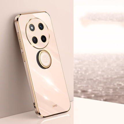 XINLI Straight 6D Plating Gold Edge TPU Shockproof Case with Ring Holder, For Honor Magic7 Pro, For Honor Magic7, For Honor X60 Pro