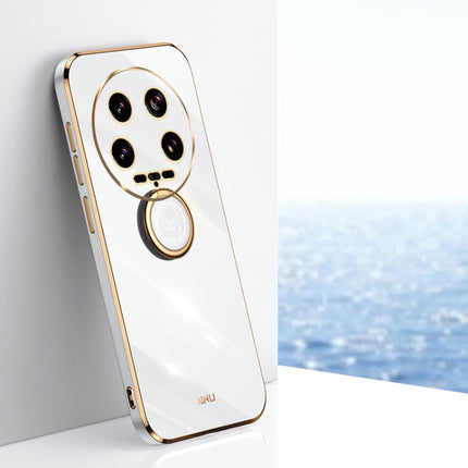 XINLI Straight Edge 6D Electroplate TPU Phone Case with Ring Holder