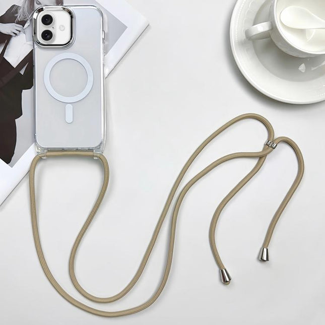 MagSafe Magnetic PC + TPU Phone Case with Lanyard, For iPhone 16, For iPhone 15 Pro Max
