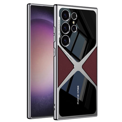 GKK Leather Electroplating Supersonic Speed Shockproof Phone Case, For Samsung Galaxy S26 Ultra 5G, For Samsung Galaxy S25 Ultra 5G, For Samsung Galaxy S24 Ultra, For Samsung Galaxy S23 Ultra