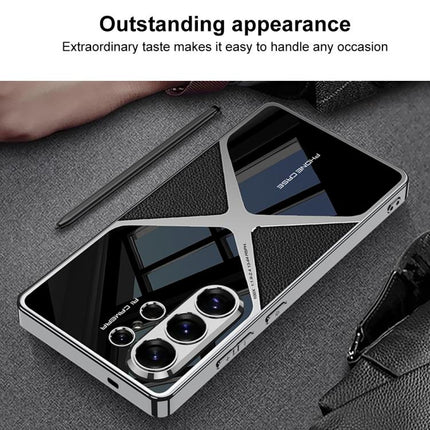 GKK Leather Electroplating Supersonic Speed Shockproof Phone Case, For Samsung Galaxy S26 Ultra 5G, For Samsung Galaxy S25 Ultra 5G, For Samsung Galaxy S24 Ultra, For Samsung Galaxy S23 Ultra