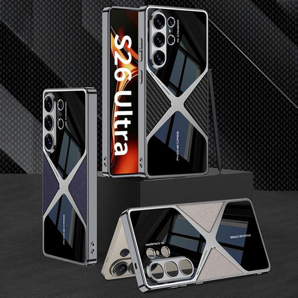 GKK Leather Electroplating Supersonic Speed Shockproof Phone Case, For Samsung Galaxy S26 Ultra 5G, For Samsung Galaxy S25 Ultra 5G, For Samsung Galaxy S24 Ultra, For Samsung Galaxy S23 Ultra