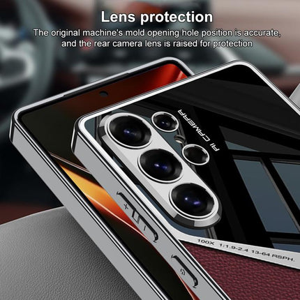 GKK Leather Electroplating Supersonic Speed Shockproof Phone Case, For Samsung Galaxy S26 Ultra 5G, For Samsung Galaxy S25 Ultra 5G, For Samsung Galaxy S24 Ultra, For Samsung Galaxy S23 Ultra