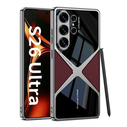 GKK Leather Electroplating Supersonic Speed Shockproof Phone Case, For Samsung Galaxy S26 Ultra 5G, For Samsung Galaxy S25 Ultra 5G, For Samsung Galaxy S24 Ultra, For Samsung Galaxy S23 Ultra