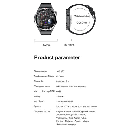 GS4/LT09 1.5 inch IP67 Fitness Wellness Smart Watch Support Bluetooth Call / Sleep / Blood Oxygen / Heart Rate Health Monitor, Silicone Strap, Steel Strap