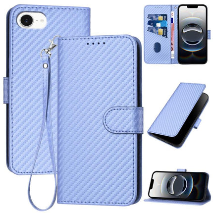 YX0070 Carbon Fiber Buckle Leather Phone Case with Lanyard, For iPhone 17e / 16e, For iPhone 17 Pro Max, For iPhone 17 Pro