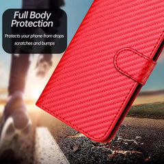 YX0070 Carbon Fiber Buckle Leather Phone Case with Lanyard, For iPhone 17 Pro Max, For iPhone 17 Pro, For iPhone 17