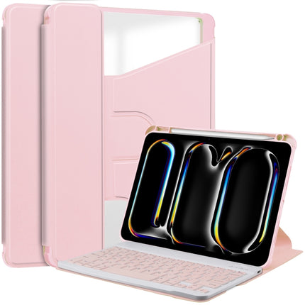 Transparent Rotation Smart Leather Tablet Case with Keyboard, For iPad Air 13 2026 / 2025 / 2024, For iPad Air 11 2026 / 2025 / 2024, For iPad Pro 13 2025 / 2024, For iPad Pro 11 2025 / 2024