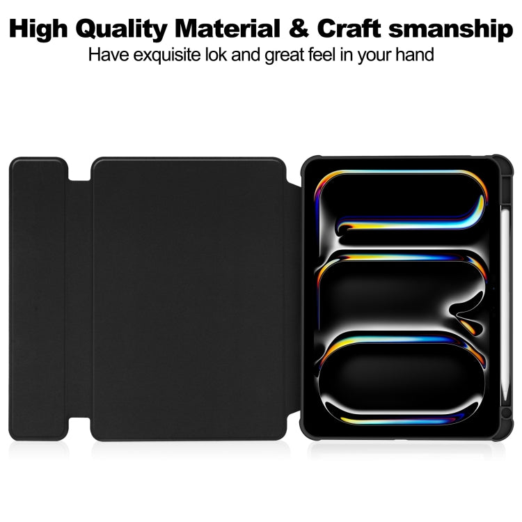 Transparent Rotation Smart Leather Tablet Case with Keyboard, For iPad Pro 13 2024, For iPad Air 13 2024, For iPad Air 11 2024, For iPad Pro 11 2024