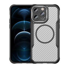 Carbon Fiber Texture MagSafe Translucent Phone Case, For iPhone 12, For iPhone 12 Pro Max, For iPhone 12 Pro, For iPhone 11 Pro Max, For iPhone 11, For iPhone 11 Pro