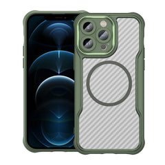 Carbon Fiber Texture MagSafe Translucent Phone Case, For iPhone 12, For iPhone 12 Pro Max, For iPhone 12 Pro, For iPhone 11 Pro Max, For iPhone 11, For iPhone 11 Pro