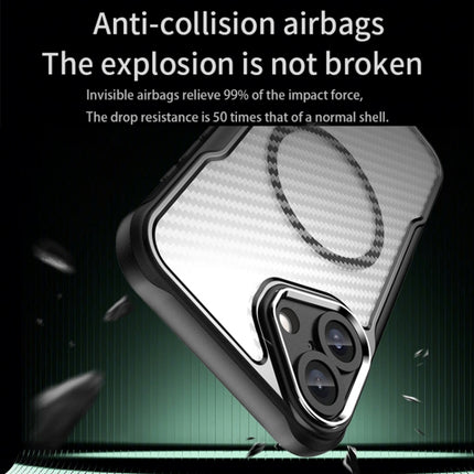 Carbon Fiber Texture MagSafe Translucent Phone Case, For iPhone 16 Pro, For iPhone 16 Plus, For iPhone 16, For iPhone 15 Pro Max, For iPhone 15 Pro, For iPhone 15 Plus / 14 Plus